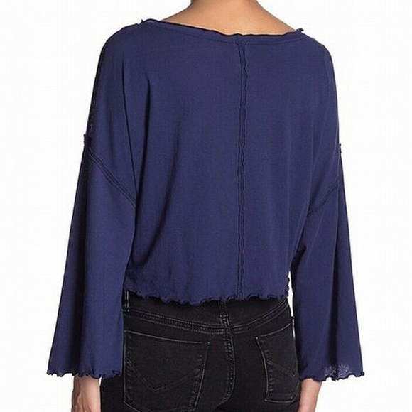 NWT Free People Bird Gang Crop Top Bell Sleeve - Picture 2 of 8